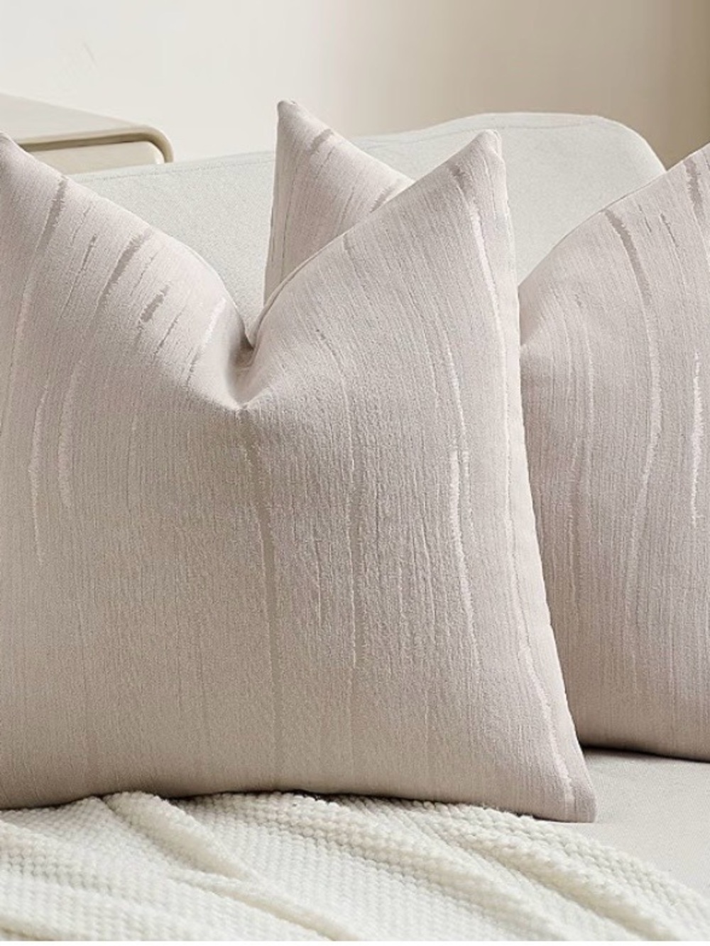 FUTEI • 2 pack • 16” x 16” • Pillow Covers • Beige • NWT • 2 sets available